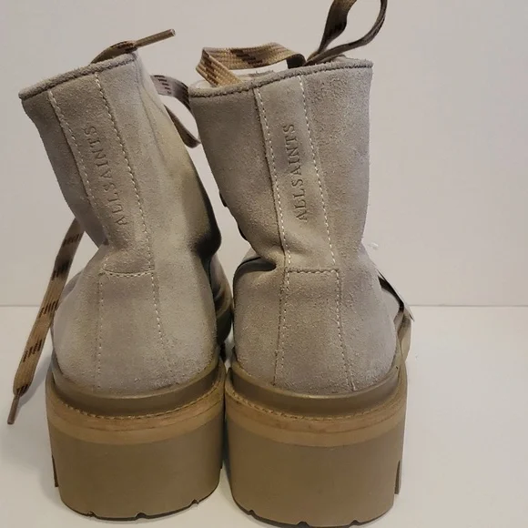 Allsaints Wanda Suede & Shearling Hiking Boot In Gray Size 9 NWT'S - Picture 4 of 12